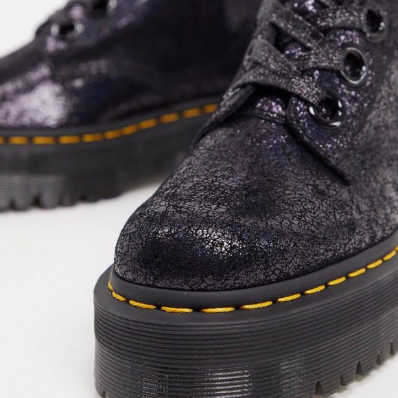 Dr. Martens | Molly Iridescent Crackle Black Boots - Picture 11 of 13